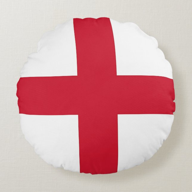 Round Throw Pillow mit Flagge in England, Vereinig Rundes Kissen (Vorderseite)