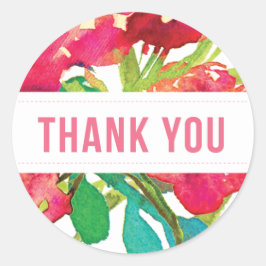 Round Tropical Floral Vielen Dank Sticker