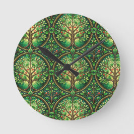 Round wall clock with a vibrant tree pattern runde wanduhr
