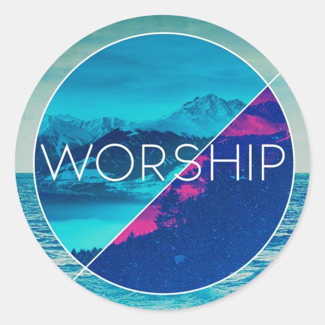 Round Worship Stickers (3 in) (Vorderseite)