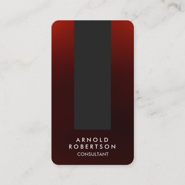 RoundCorner Brownish Red Gray Business Card Visitenkarte (Vorderseite)