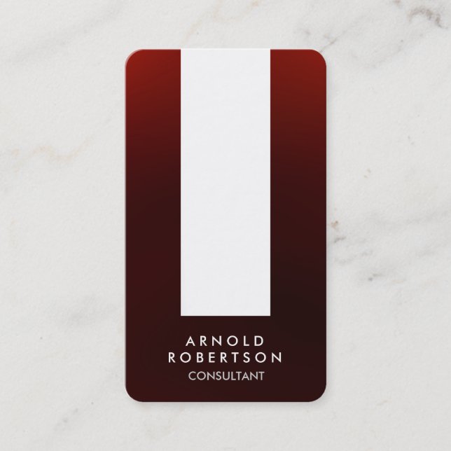 RoundCorner Brownish Red White Business Card Visitenkarte (Vorderseite)