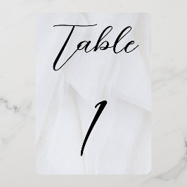 Rounded White/Rose Gold Foil Table No. 1 Folieneinladung
