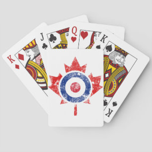 Roundel Canada Curling Hockey Target Grunge Ice Spielkarten