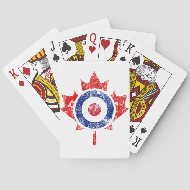 Roundel Canada Curling Hockey Target Grunge Ice Spielkarten (Rückseite)
