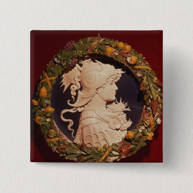 Roundel, das ein Profilporträt trägt Button (Vorderseite)