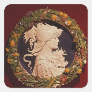 Roundel, das ein Profilporträt trägt Quadratischer Aufkleber