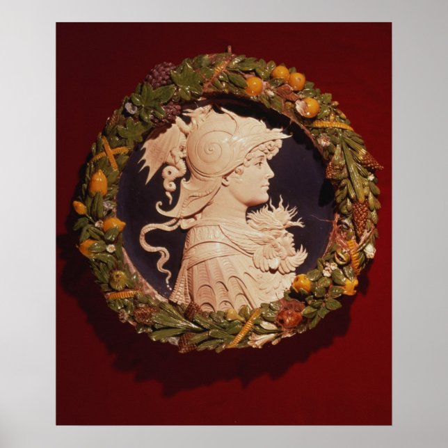 Roundel mit einem Profilporträt Poster (Vorne)