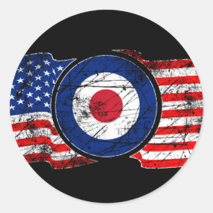 Roundel Mod USA-Ziel-Roller Runder Aufkleber