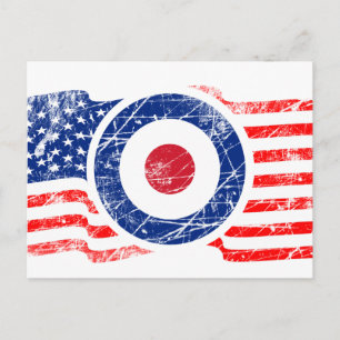 Roundel Mods USA Ziel Scooter Postkarte