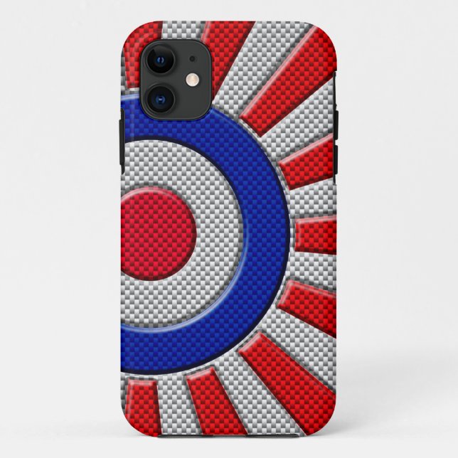 Roundel Sunburst Carbon Fibre Style Case-Mate iPhone Hülle (Rückseite)