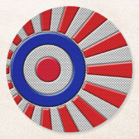 Roundel Sunburst Design Carbon Fibre Style Dekorat