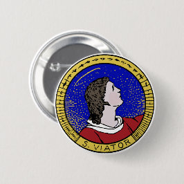 Roundel von St Viator von Lyon, Katechist (LD 01) Button