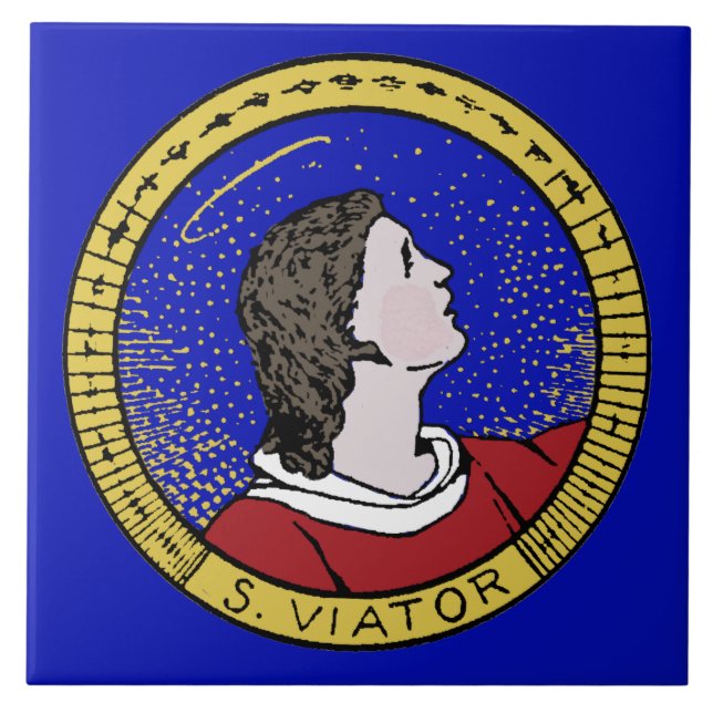 Roundel von St Viator von Lyon, Katechist (LD 01) Fliese (Vorderseite)