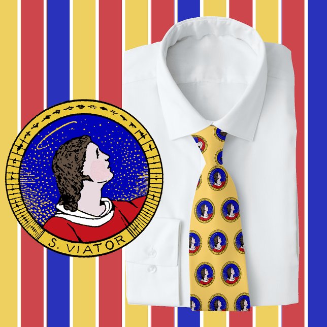 Roundel von St Viator von Lyon, Katechist (LD 01) Krawatte (Von Creator hochgeladen)