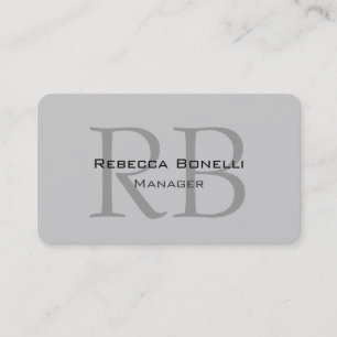 Roundgraue Monogram Manager-Visitenkarte Visitenkarte