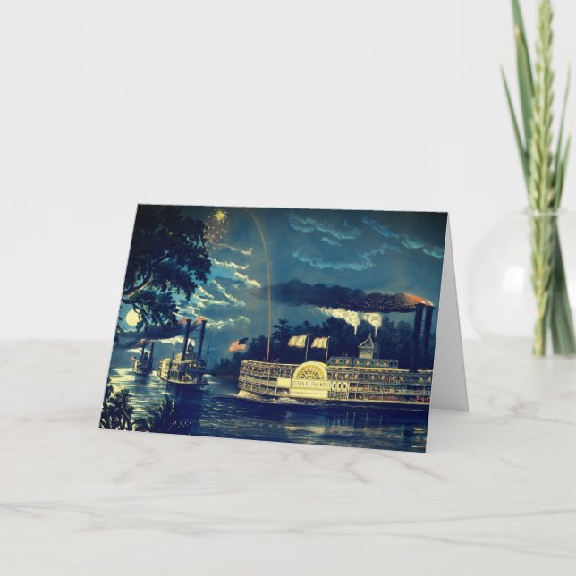 "Rounding a Bend" auf dem Mississippi: Leere Karte (Vorderseite)