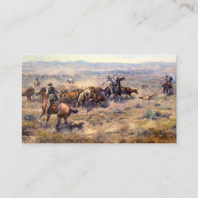 Roundup 1913 - Charles Marion Russell Visitenkarte (Vorderseite)