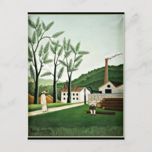 Rousseau - Das Sägewerk in Bievres, feine Kunst Postkarte