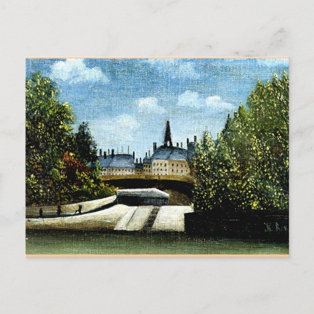 Rousseau - Die Ile de la Cite, schöne Kunst Postkarte (Vorderseite)