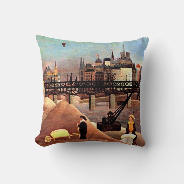 Rousseau - Ile Saint Louis und Notre Dame Kissen (Vorderseite)