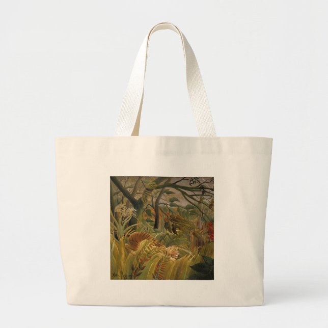 Rousseau Jungle Tropical Tiger Art Jumbo Stoffbeutel (Vorne)