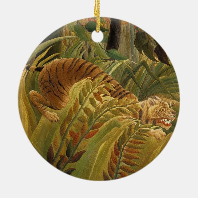 Rousseau Jungle Tropical Tiger Art Keramikornament (Hinten)