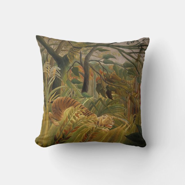 Rousseau Jungle Tropical Tiger Art Kissen (Vorderseite)