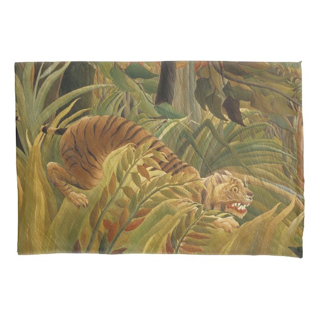Rousseau Jungle Tropical Tiger Art Kissenbezug (Vorderseite)