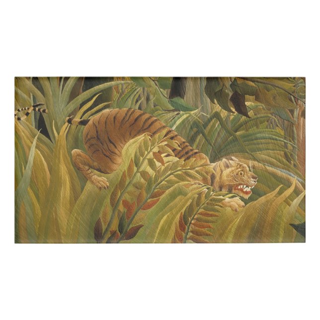 Rousseau Jungle Tropical Tiger Art Namenschild (Vorderseite)