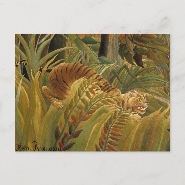 Rousseau Jungle Tropical Tiger Art Postkarte (Vorderseite)