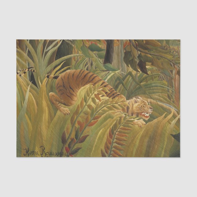 Rousseau Jungle Tropical Tiger Art Seidenpapier (Vorderseite)