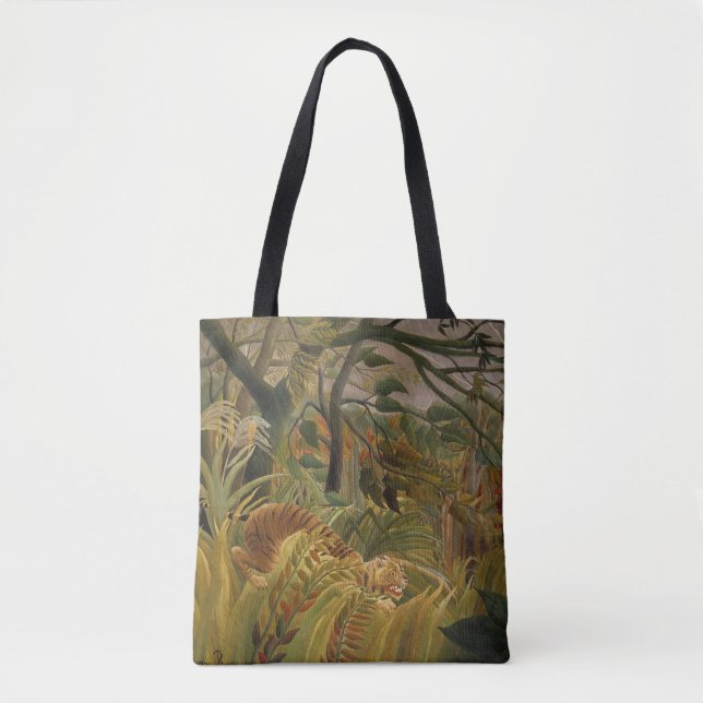 Rousseau Jungle Tropical Tiger Art Tasche (Vorderseite)