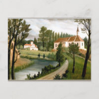 Rousseau - Landschaft mit Kapelle, schöne Kunst