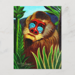 Rousseau - Mandril im Dschungel (Anpassung) Postkarte