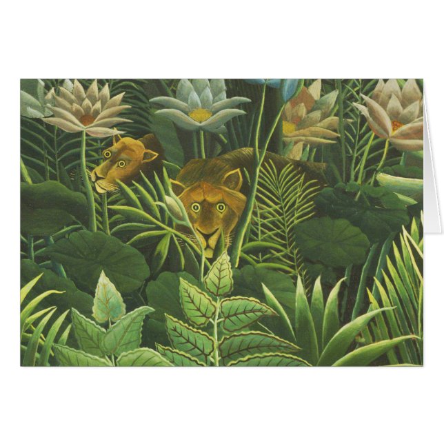Rousseau Tropischer Jungle Löwenmalerei (Vorderseite (Horizontal))
