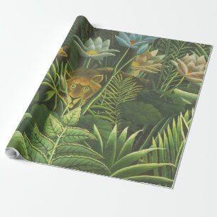 Rousseau Tropischer Jungle Löwenmalerei Geschenkpapier