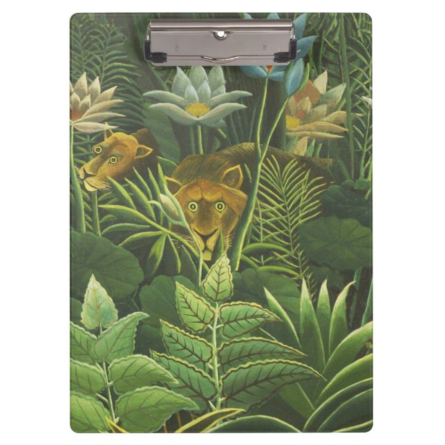 Rousseau Tropischer Jungle Löwenmalerei Klemmbrett (Vorderseite)