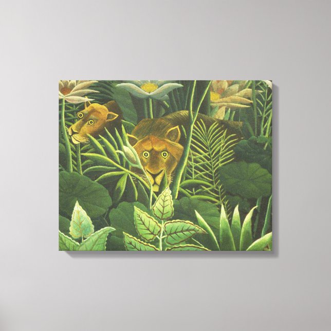 Rousseau Tropischer Jungle Löwenmalerei Leinwanddruck (Vorderseite)