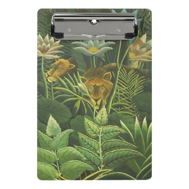 Rousseau Tropischer Jungle Löwenmalerei Mini Klemmbrett (Vorderseite)