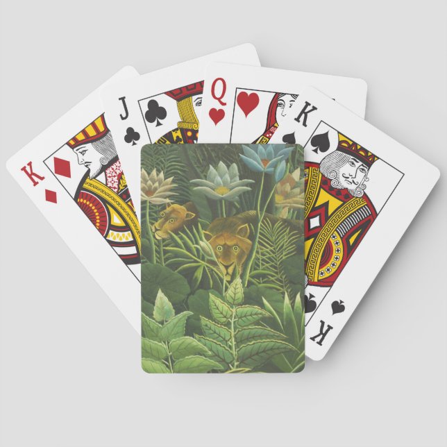 Rousseau Tropischer Jungle Löwenmalerei Spielkarten (Rückseite)