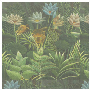 Rousseau Tropischer Jungle Löwenmalerei Stoff