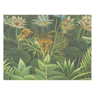 Rousseau Tropischer Jungle Löwenmalerei Tischdecke