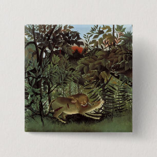 Rousseaus Hungriger-Löwe-Knopf Button