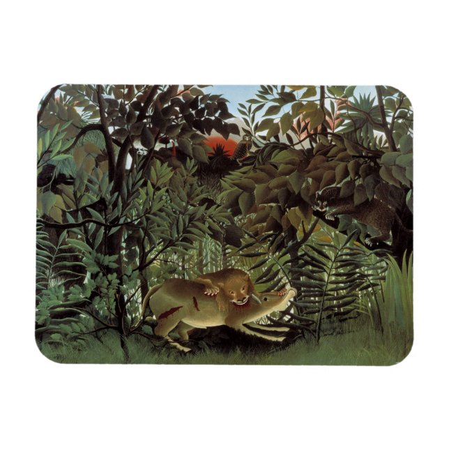 Rousseaus Hungry Lion Magnet (Horizontal)