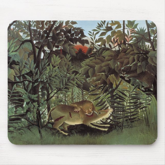 Rousseaus Hungry Lion Mousepad (Vorne)