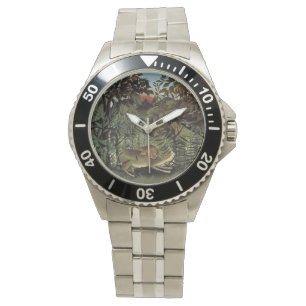 Rousseaus Messe Löwen-Kunstwerke Armbanduhr