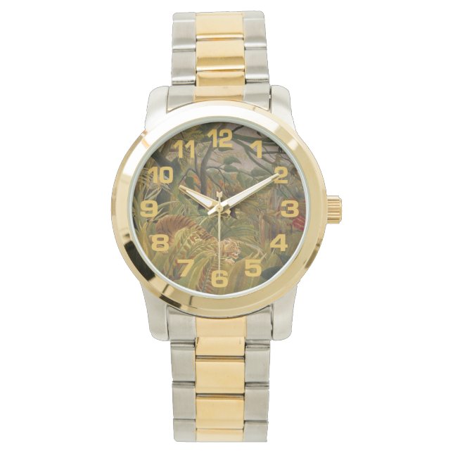 Rousseaus Tiger-Uhr Armbanduhr (Vorderseite)