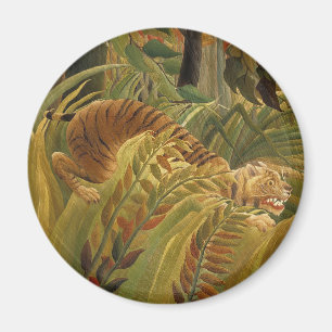 Roussequ Jungle Tropical Tiger Art Magnet