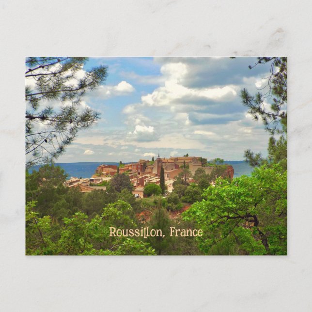 Roussillon, France, Beautiful Hill Town Postkarte (Vorderseite)